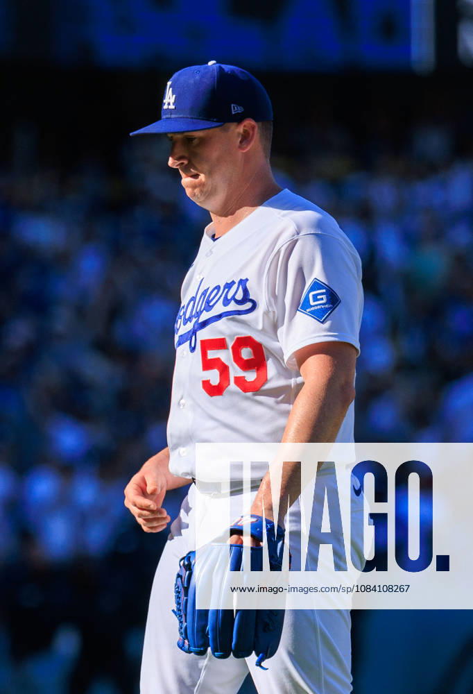 Closer Evan Phillips 59 of the Los Angeles Dodgers during a NLDS Game 1 against the Atlanta Braves on Saturday October 3, 2026 at Dodger Stadium in Los Angeles, California. JAVIER ROJAS PI Los Angeles USA - ZUMAp124 20261003_zaa_p124_020