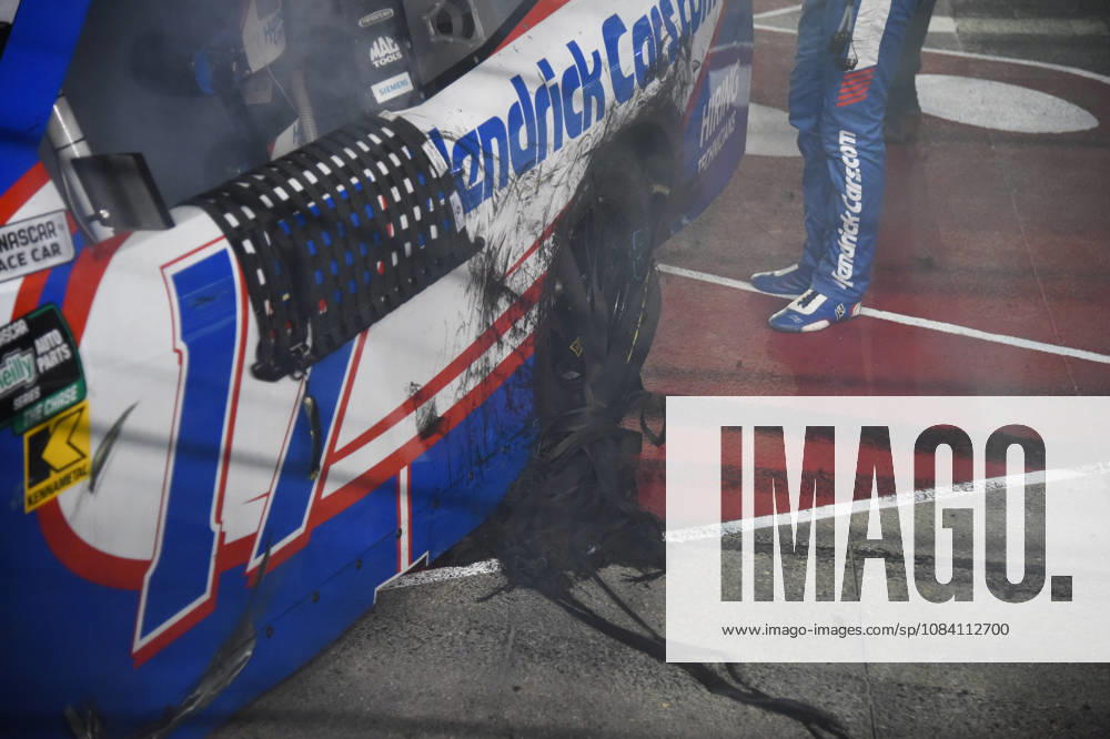 LAS VEGAS, NV - OCTOBER 03: The shredded left rear tire of Corey Day ( 17 Hendrick Motorsports HendrickCars.com Chevrolet) after doing a celebratory burnout for winning the race during the NASCAR, Motorsport, USA OÕReilly Auto Parts Series Focused Health 302 on October 03, 2026, at Las Vegas Motor Speedway in Las Vegas, NV. (Photo by Chris Williams LVMS Icon Sportswire) AUTO: OCT 03 NASCAR OÕReilly Auto Parts Series Focused Health 302 Icon0072610031168