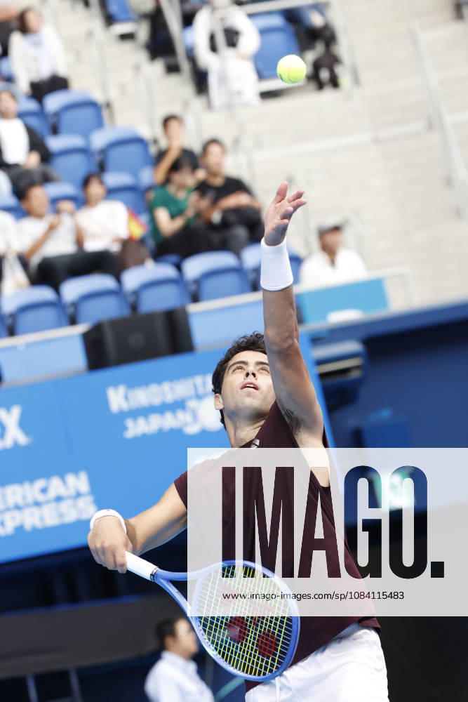 Jaume Munar (Spain) serves against Kyrian Jacquet (France) during their Quarter-final match at the Kinoshita Group Japan Open Tennis Championships at Ariake Colosseum in Tokyo. The tournament runs from September 29 to October 6. Munar won 6-4, 6-2. Tokyo Japan - ZUMAm191 20261004_aap_m191_009