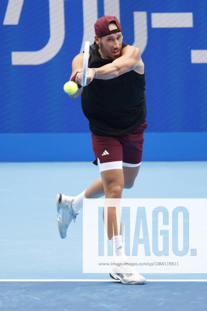 Kyrian Jacquet (France) returns a shot against Jaume Munar (Spain) during their Quarter-final match at the Kinoshita Group Japan Open Tennis Championships at Ariake Colosseum in Tokyo. The tournament runs from September 29 to October 6. Munar won 6-4, 6-2. Tokyo Japan - ZUMAm191 20261004_aap_m191_002