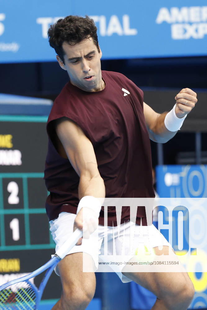 Jaume Munar (Spain) returns a shot against Kyrian Jacquet (France) during their Quarter-final match at the Kinoshita Group Japan Open Tennis Championships at Ariake Colosseum in Tokyo. The tournament runs from September 29 to October 6. Munar won 6-4, 6-2. Tennis 2026:Jaume Munar Battles Kyrian Jacquet In Japan Open - ZUMAm191 20261004_aap_m191_032