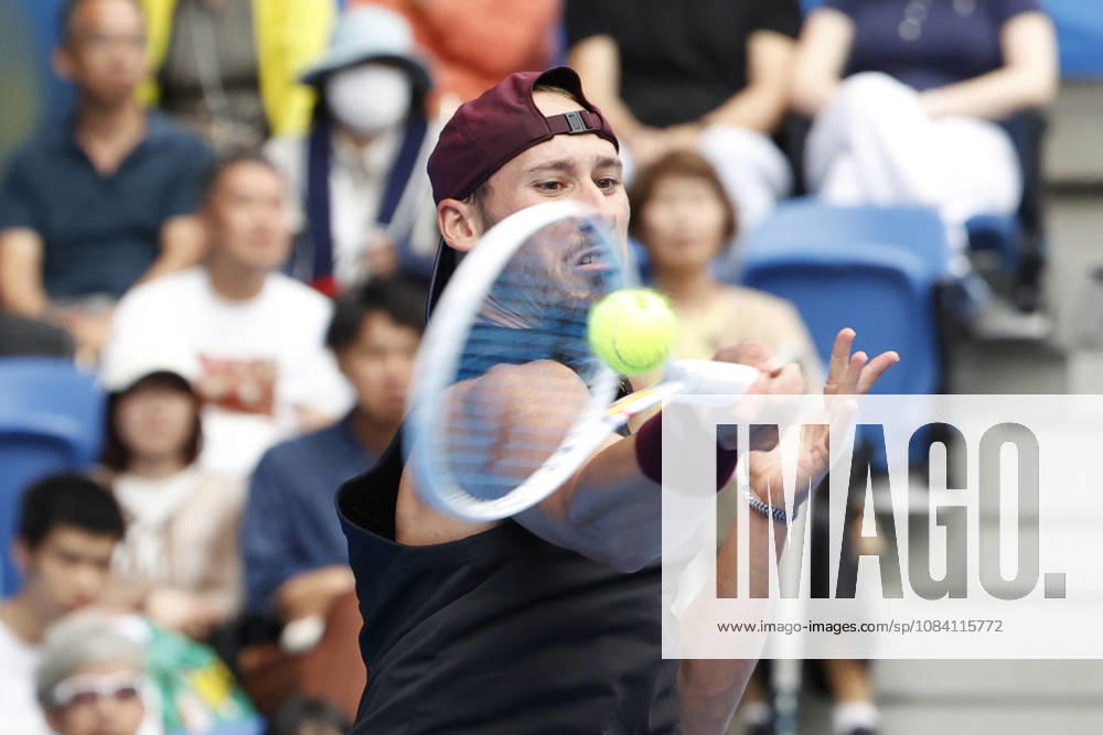 Kyrian Jacquet (France) returns a shot against Jaume Munar (Spain) during their Quarter-final match at the Kinoshita Group Japan Open Tennis Championships at Ariake Colosseum in Tokyo. The tournament runs from September 29 to October 6. Munar won 6-4, 6-2. Tokyo Japan - ZUMAm191 20261004_aap_m191_025