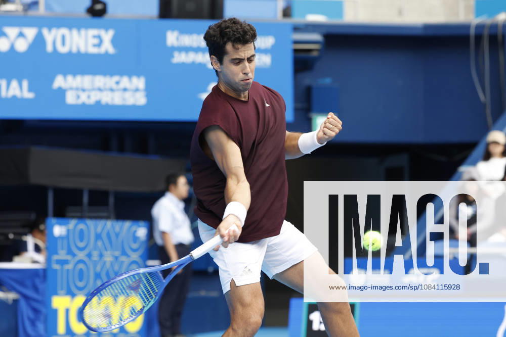 Jaume Munar (Spain) returns a shot against Kyrian Jacquet (France) during their Quarter-final match at the Kinoshita Group Japan Open Tennis Championships at Ariake Colosseum in Tokyo. The tournament runs from September 29 to October 6. Munar won 6-4, 6-2. Tokyo Japan - ZUMAm191 20261004_aap_m191_045