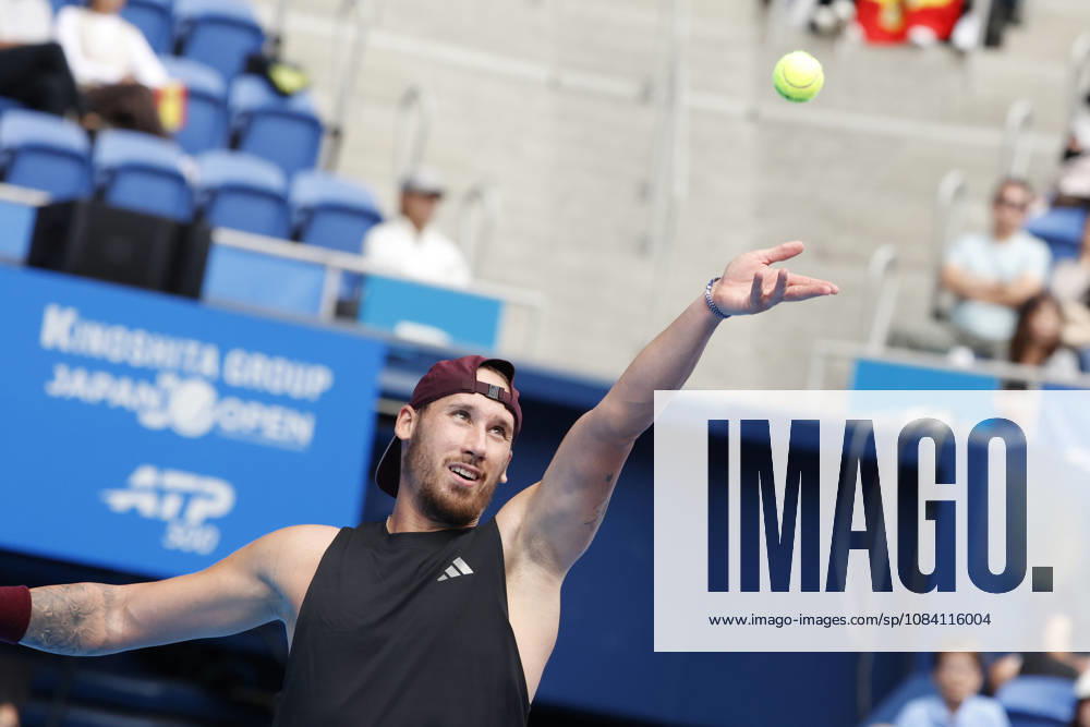 Kyrian Jacquet (France) serves against Jaume Munar (Spain) during their Quarter-final match at the Kinoshita Group Japan Open Tennis Championships at Ariake Colosseum in Tokyo. The tournament runs from September 29 to October 6. Munar won 6-4, 6-2. Tokyo Japan - ZUMAm191 20261004_aap_m191_007
