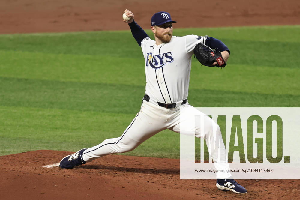 Tampa Bay Rays starting pitcher Drew Rasmussen (57) delivers a pitch during the third inning of game one of the ALDS for the 2026 MLB, Baseball Herren, USA Playoffs against the New York Yankees on October 3, 2026 at Tropicana Field. The Rays beat the Yankees 1-0. St. Petersburg USA - ZUMAh180 20261003_zsp_h180_068