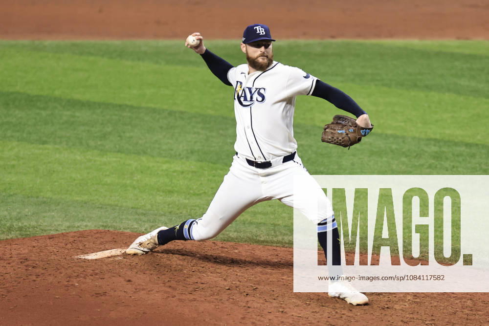 Tampa Bay Rays pitcher Bryan Baker (47) delivers a pitch in the top of the ninth inning of game one of the ALDS for the 2026 MLB, Baseball Herren, USA Playoffs on October 3, 2026 at Tropicana Field. The Rays beat the Yankees 1-0. St. Petersburg USA - ZUMAh180 20261003_zsp_h180_052