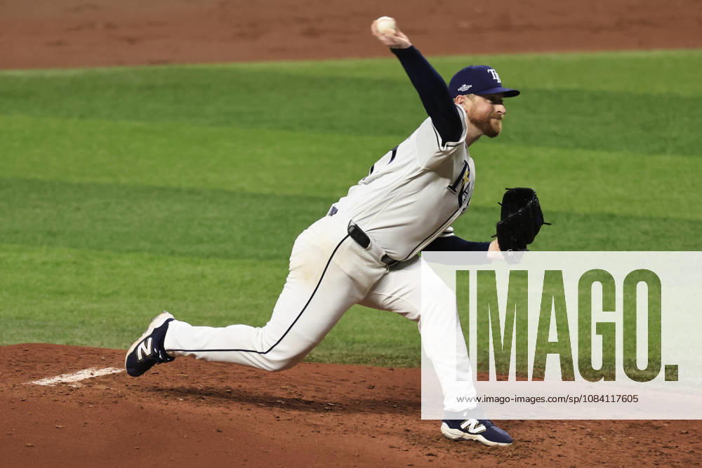 Tampa Bay Rays starting pitcher Drew Rasmussen (57) delivers a pitch during the third inning of game one of the ALDS for the 2026 MLB, Baseball Herren, USA Playoffs against the New York Yankees on October 3, 2026 at Tropicana Field. The Rays beat the Yankees 1-0. St. Petersburg USA - ZUMAh180 20261003_zsp_h180_046