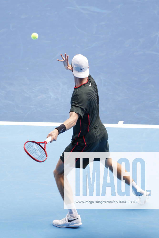 Denis Shapovalov (Canada) returns a shot against Carlos Alcaraz (Spain) during their quarterfinal match at the Kinoshita Group Japan Open Tennis Championships at Ariake Colosseum in Tokyo. Shapovalov suffered an injury, forcing him to retire early in the second set. The tournament runs from September 29 to October 6. Alcaraz won 7-6(3), 2-1 Tokyo Japan - ZUMAm191 20261004_aap_m191_091