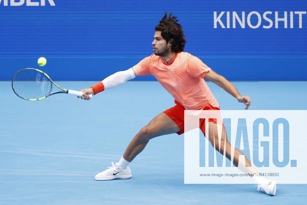 Carlos Alcaraz (Spain) returns a shot against Denis Shapovalov (Canada) during their quarterfinal match at the Kinoshita Group Japan Open Tennis Championships at Ariake Colosseum in Tokyo. Shapovalov suffered an injury, forcing him to retire early in the second set. The tournament runs from September 29 to October 6. Alcaraz won 7-6(3), 2-1 Tokyo Japan - ZUMAm191 20261004_aap_m191_052