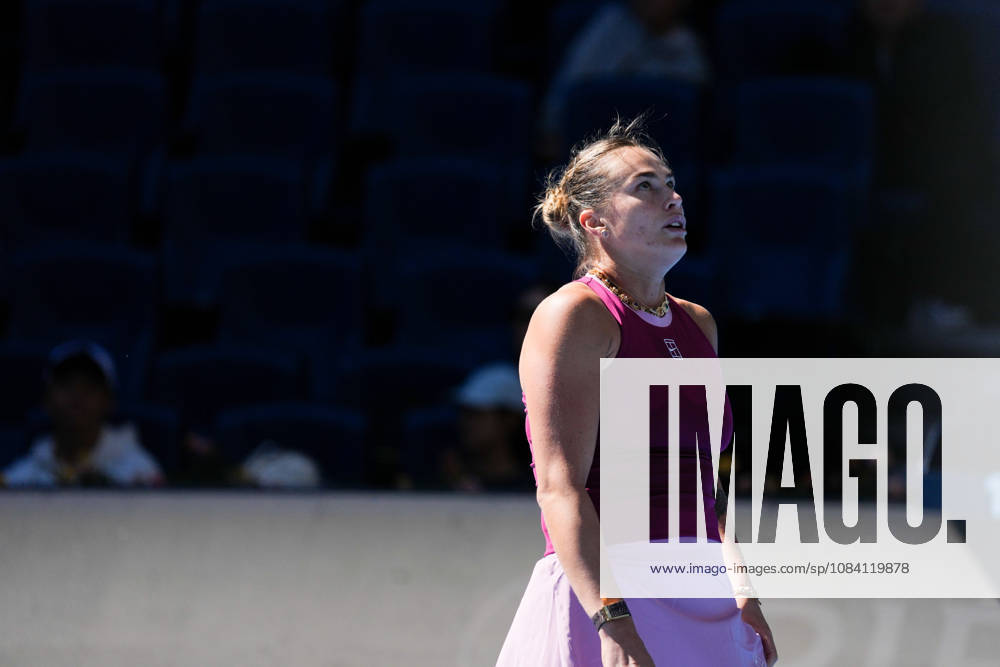 (261004) -- BEIJING, Oct. 4, 2026 -- Aryna Sabalenka reacts during the women s singles round of 32 match between Aryna Sabalenka of Belarus and Nikola Bartunkova of the Czech Republic at 2026 China Open tennis tournament in Beijing, China, Oct. 4, 2026. ) (SP)CHINA-BEIJING-TENNIS-CHINA OPEN-WOMEN S SINGLES(CN) JuxHuanzong