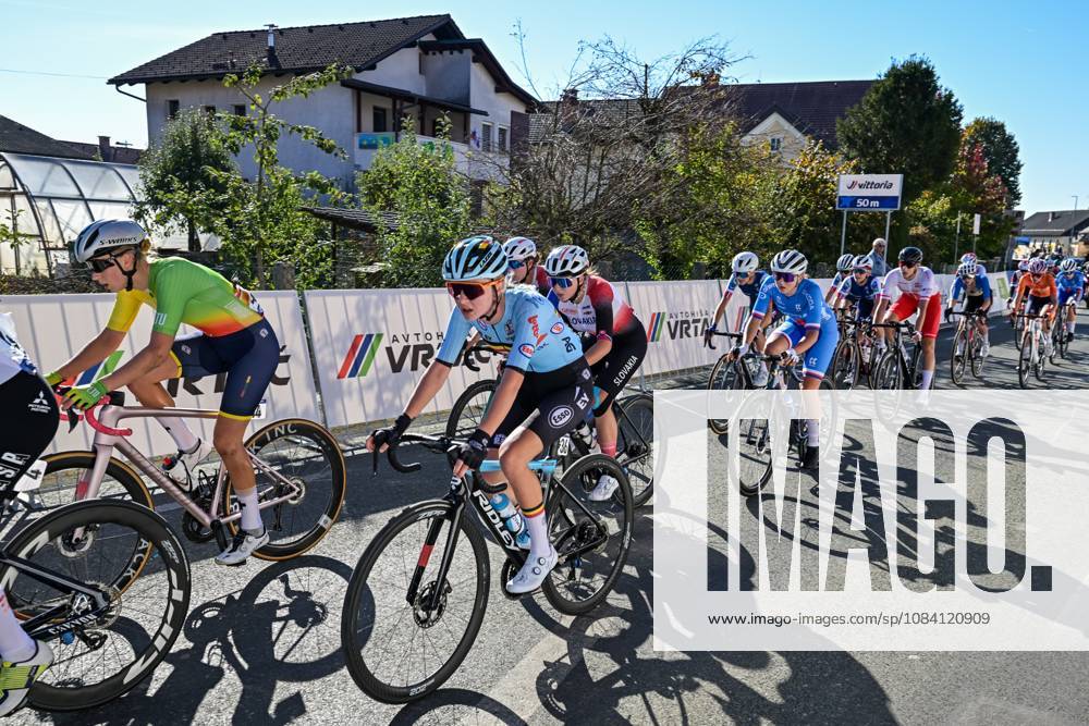 Belgian Laura Five is pictured during the junior women Road Race race (66,3 km) at the cycling UEC Road European Championships, in Ljubljana, Slovenia Sunday 4 October 2026. The UEC Road European Championships are taking place from 02 to 07 October in Ljubljana, Slovenia. DAVIDxPINTENS x188681541x