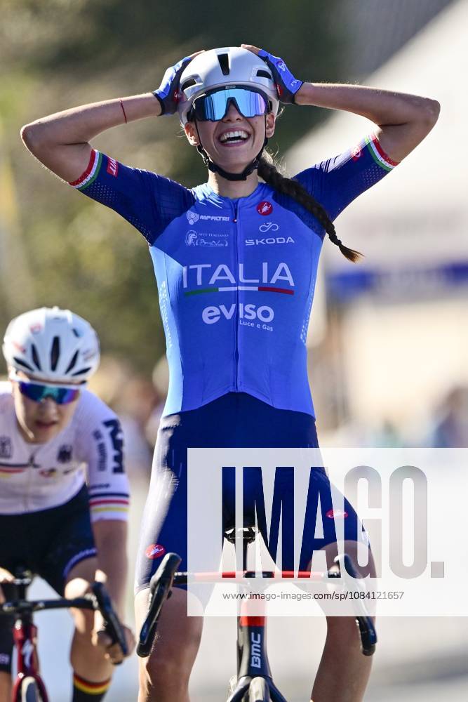 UEC 2026 Road European Championships Ljubljana 04 10 2026 LJUBLJANA, SLOVENIA - OCTOBER 04 : Ballan Azzurra (ITA) wins in front of Lestrade Morgane (FRA) during the Women Junior cycling road race at the 2026 UEC Road European Championships, an UCI Continental Championships cycling race of 66,3 km with start and finish in Sencur on October 4, 2026 in Ljubljana, Slovenia, 04 10 2026 Ljubljana Slovenia