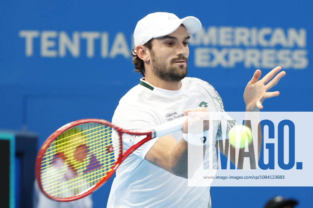 Valentin Vacherot (Monaco) returns a shot against Arthur Fils (France) during their quarterfinal match at the Kinoshita Group Japan Open Tennis Championships at Ariake Colosseum in Tokyo. The tournament runs from September 29 to October 6. Vacherot won 7-5, 4-6, 6-4. Tokyo Japan - ZUMAm191 20261004_aap_m191_099