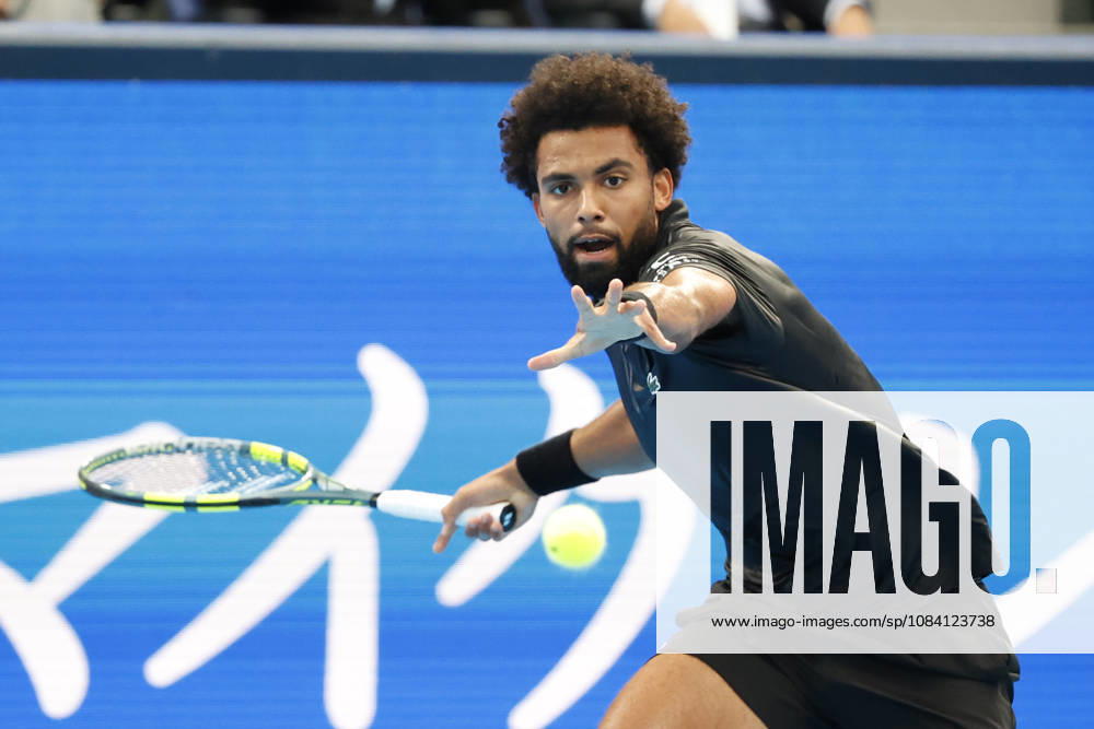 Arthur Fils (France) returns a shot against Valentin Vacherot (Monaco) during their quarterfinal match at the Kinoshita Group Japan Open Tennis Championships at Ariake Colosseum in Tokyo. The tournament runs from September 29 to October 6. Vacherot won 7-5, 4-6, 6-4. Tokyo Japan - ZUMAm191 20261004_aap_m191_137