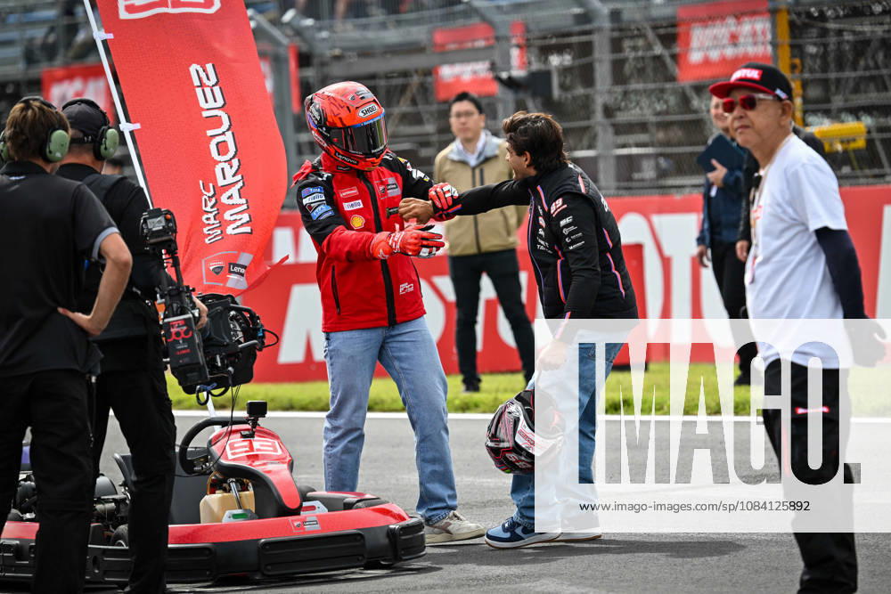 MOTO - MOTO GP - GRAND PRIX OF JAPAN 2026 MARQUEZ Marc (spa), Ducati Lenovo Team, Ducati Desmosedici GP26, portrait with MARTIN Jorge (spa), Aprilia Racing, Aprilia RS-GP26 during the kart race prior to the the 2026 MotoGP Motul Grand Prix of Japan on the Twin Ring Motegi Circuit from October 2 to 4th, At Motegi, Japan - MotegiJapan