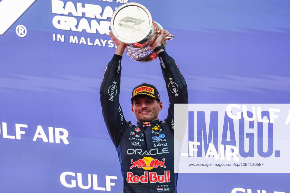 SEPANG, SGR - OCTOBER 04: Max Verstappen of Netherlands and Oracle Red Bull Racing celebrate on the podium after winning the race of the Formula 1 Gulf Air Bahrain Grand Prix on October 04, 2026 held at Sepang International Circuit in Sepang, Malaysia. (Photo by Hazrin Yeob Men Shah Icon Sportswire) AUTO: OCT 04 F1 Bahrain Grand Prix in Malaysia Icon37826100411876