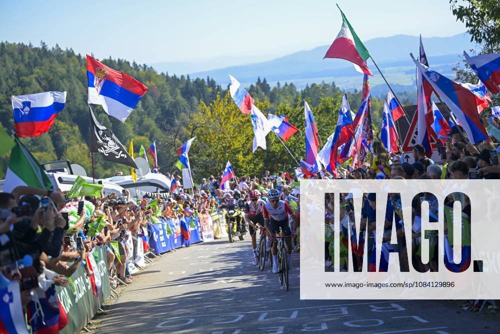 UEC 2026 Road European Championships Ljubljana 04 10 2026 LJUBLJANA, SLOVENIA - OCTOBER 04 : Illustration picture showing the spectators with slovenian flags during the Men Elite cycling road race at the 2026 UEC Road European Championships Ljubljana, an UCI Continental Championships cycling race of 196,3 km with start in Ljubljana and finish in Sencur on October 4, 2026 in Ljubljana, Slovenia, 04 10 2026 Ljubljana Slovenia