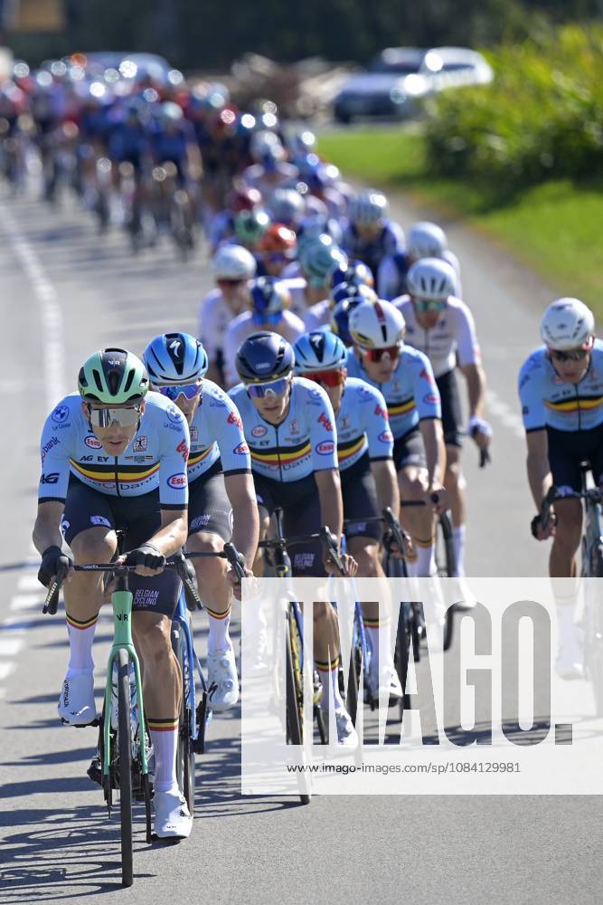 UEC 2026 Road European Championships Ljubljana 04 10 2026 LJUBLJANA, SLOVENIA - OCTOBER 04 : De Pestel Sander (BEL) leading the peloton during the Men Elite cycling road race at the 2026 UEC Road European Championships Ljubljana, an UCI Continental Championships cycling race of 196,3 km with start in Ljubljana and finish in Sencur on October 4, 2026 in Ljubljana, Slovenia, 04 10 2026 Ljubljana Slovenia