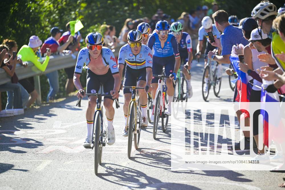 UEC 2026 Road European Championships Ljubljana 04 10 2026 LJUBLJANA, SLOVENIA - OCTOBER 04 : Van Gils Maxim (BEL) and Evenepoel Remco (BEL) leading the group during the Men Elite cycling road race at the 2026 UEC Road European Championships Ljubljana, an UCI Continental Championships cycling race of 196,3 km with start in Ljubljana and finish in Sencur on October 4, 2026 in Ljubljana, Slovenia, 04 10 2026 Ljubljana Slovenia