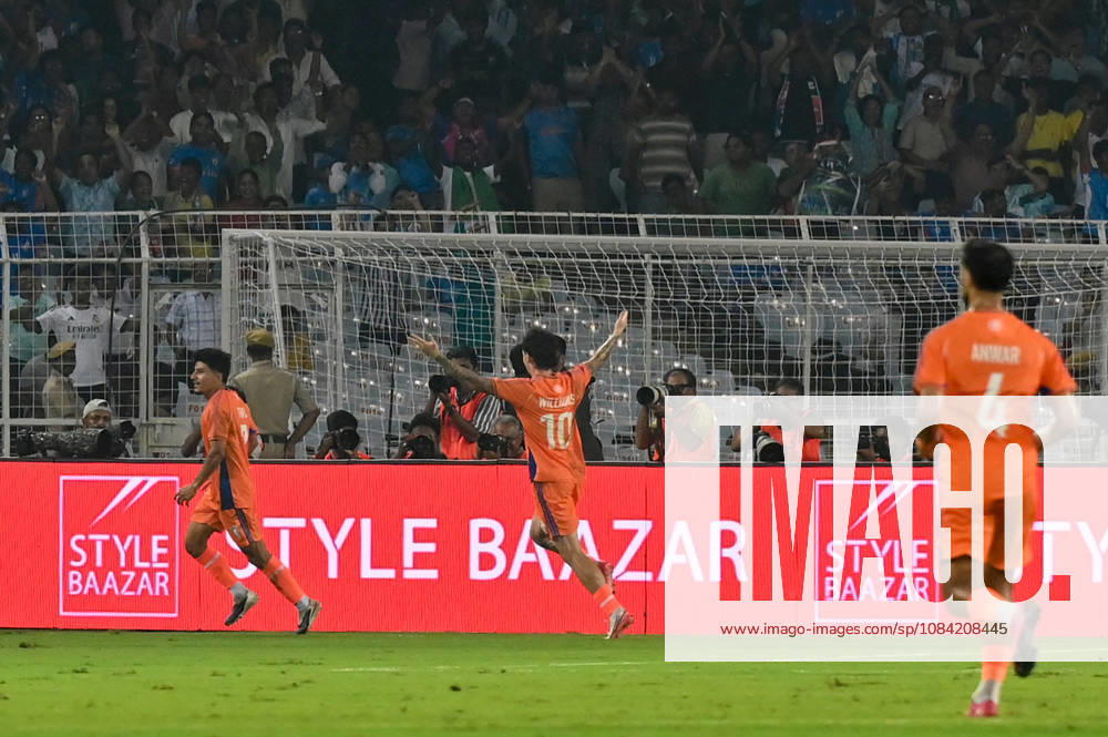 Anirudh Thapa of India celebrates the goal against Uruguay during FIFA International Friendly, Länderspiel, Nationalmannschaft match at Vivekananda Yuva Bharati Stadium on October 6, 2026 in Kolkata, India. (Photo by Samir Jana Hindustan Times) India Vs Uruguay FIFA International Friendly Match At Salt Lake Stadium Kolkata