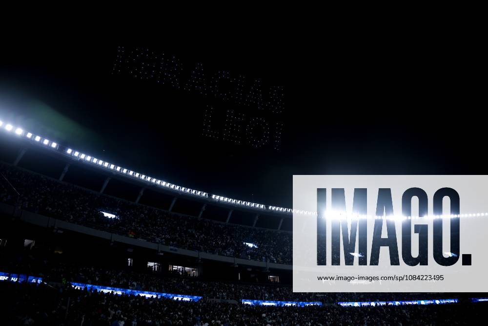 Drone show make the prashe Ã¢â‚¬oe Thank you LEOÃ¢â‚¬Â during the match between Argentina and Benin International Friendly, Länderspiel, Nationalmannschaft match, The last match of Messi with Argentina national team, Nationalteam Final score: Argentina 3 - 0 Benin The Last Match Of Messi In Buenos Aires, Argentina - 06 Oct 2026 - ZUMAs197 20261006_aaa_s197_275