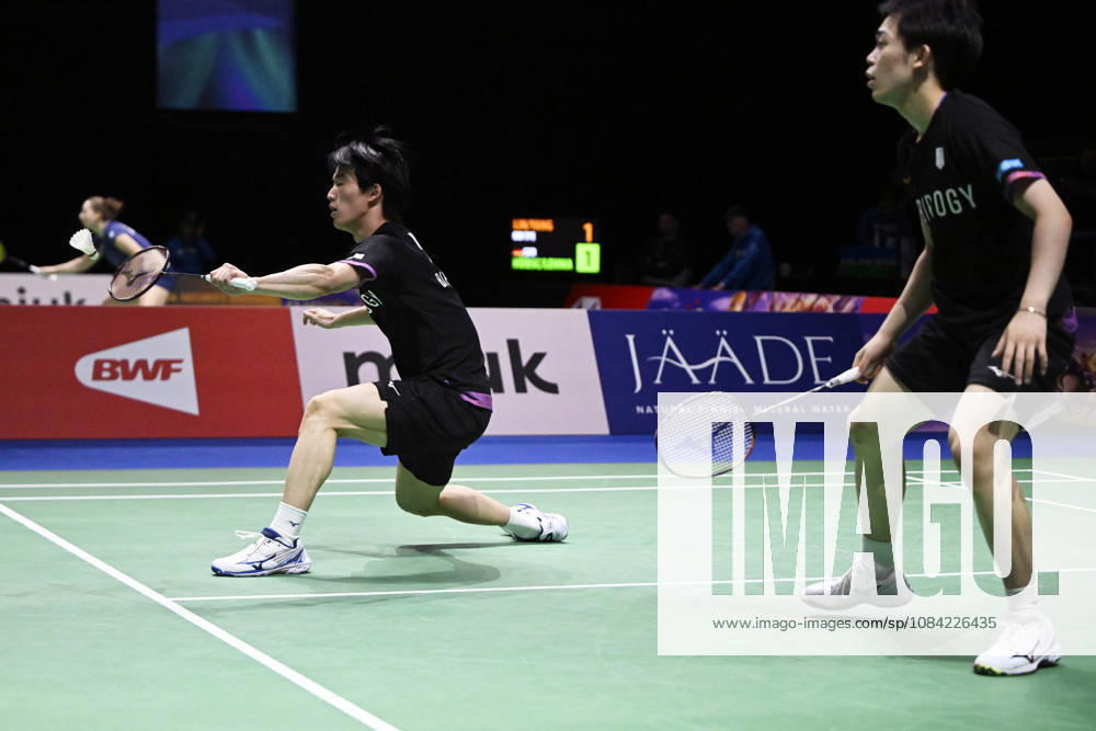 Kakeru Kumagai (L) and Hiroki Nishi of Japan in action during the badminton Clash of Clans Arctic Open 2026 tournament in Vantaa, Finland, on October 7, 2026. - ANTTI AIMO-KOIVISTO Vantaa Finland y-iRpDq2JAI
