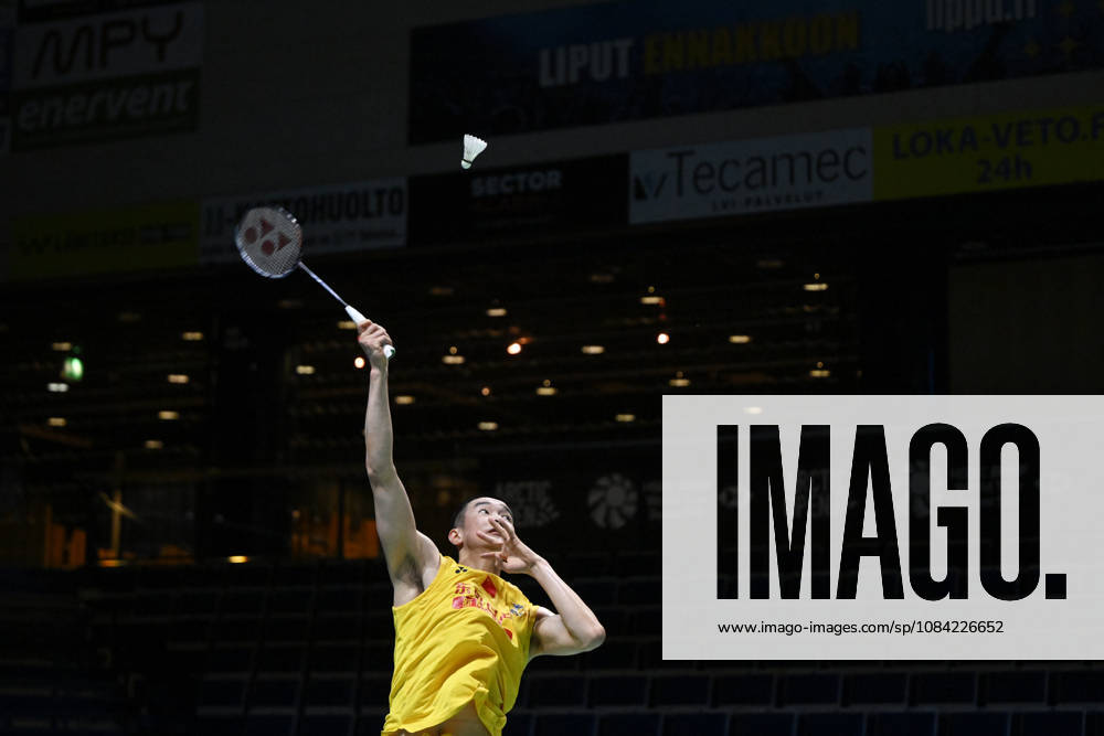 Li Shi Feng of China in action during the badminton Clash of Clans Arctic Open 2026 tournament in Vantaa, Finland on 7th October, 2026. - ANTTI AIMO-KOIVISTO Vantaa Finland XFiJ1rxce18