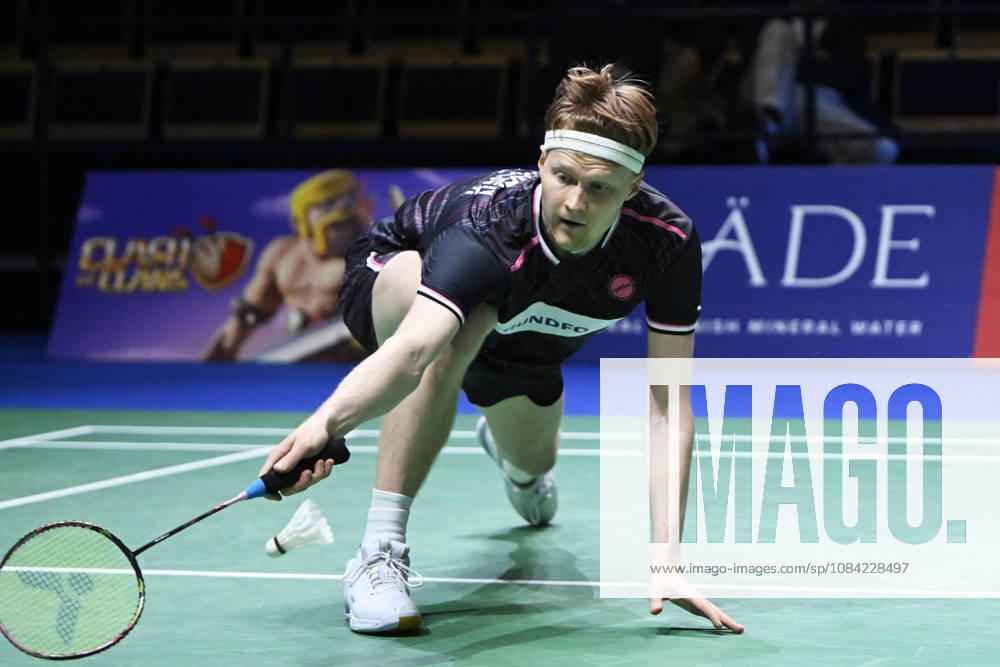 Anders Antonsen of Denmark in action during the badminton Clash of Clans Arctic Open 2026 tournament in Vantaa, Finland, on October 7, 2026. - ANTTI AIMO-KOIVISTO Vantaa Finland OrLjzWmHZNE