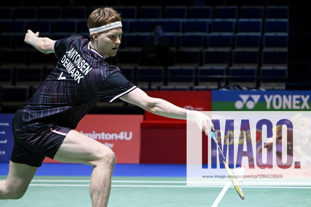 Anders Antonsen of Denmark in action during the badminton Clash of Clans Arctic Open 2026 tournament in Vantaa, Finland, on October 7, 2026. - ANTTI AIMO-KOIVISTO Vantaa Finland EIGruW0-X_E