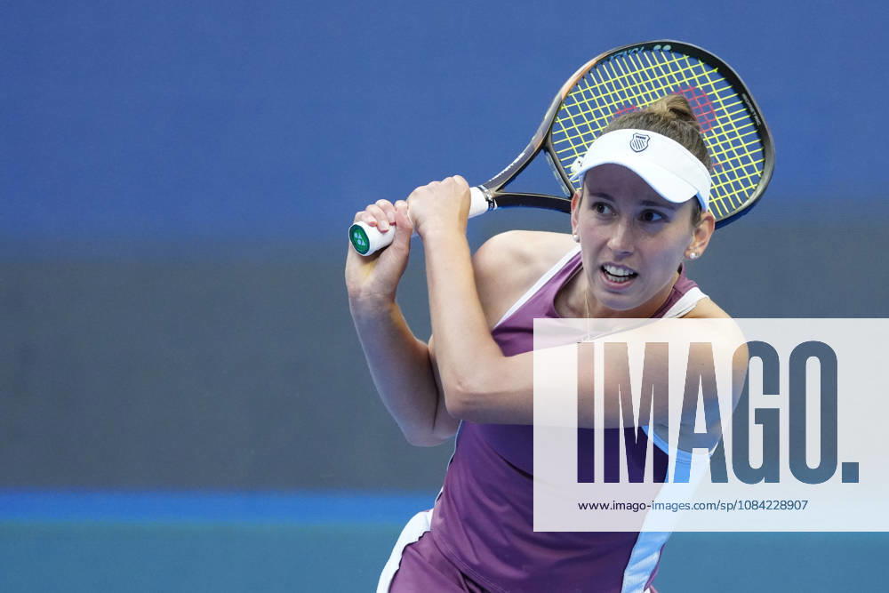 2026 China Open Women s Singles Round of 16 match in Beijing - 07 Oct. Elise Mertens of Belgium seen in action against Coco Gauff of the United States (Not in picture) during Women s Singles Round of 16 match on day eight of China Open at the National Tennis Center. Beijing China