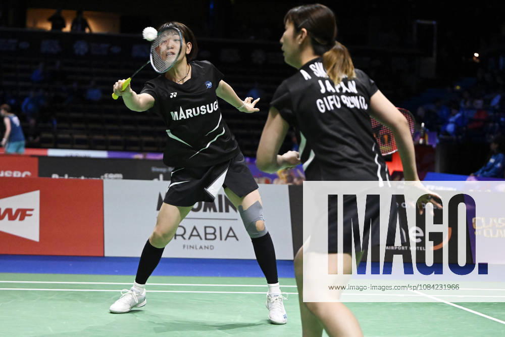 LKS 20261007 Sayaka Hirota (left) and Ayako Sakuramoto of Japan during the badminton Clash of Clans Arctic Open 2026 tournament in Vantaa, Finland, on October 7, 2026. - ANTTI AIMO-KOIVISTO Vantaa Finland q_uriJcGnlQ