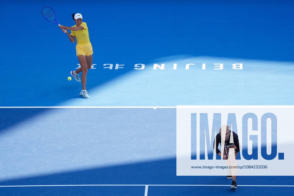 (261007) -- BEIJING, Oct. 7, 2026 -- Katerina Siniakova Zhang Shuai (L) compete during the women s doubles round of 16 match between Katerina Siniakova(the Cezch Republic) Zhang Shuai(China) and Nikola Bartunkova(the Cezch Republic) Maja Chwalinska(Poland) at 2026 China Open tennis tournament in Beijing, China, Oct. 7, 2026. ) (SP)CHINA-BEIJING-TENNIS-CHINA OPEN-WOMEN S DOUBLES (CN) JuxHuanzong