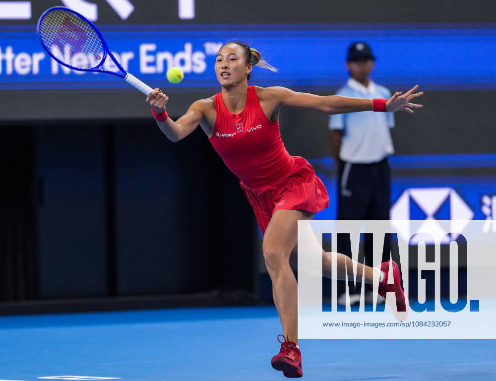 (261007) -- BEIJING, Oct. 7, 2026 -- Zheng Qinwen competes during the women s singles fourth round match between Zheng Qinwen of China and Alina Charaeva of Armenia at 2026 China Open tennis tournament in Beijing, China, Oct. 7, 2026. ) (SP)CHINA-BEIJING-TENNIS-CHINA OPEN-WOMEN S SINGLES (CN) SunxFei