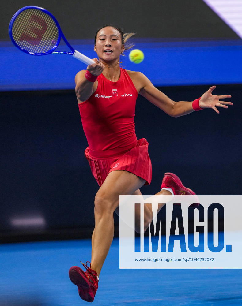 (261007) -- BEIJING, Oct. 7, 2026 -- Zheng Qinwen competes during the women s singles fourth round match between Zheng Qinwen of China and Alina Charaeva of Armenia at 2026 China Open tennis tournament in Beijing, China, Oct. 7, 2026. ) (SP)CHINA-BEIJING-TENNIS-CHINA OPEN-WOMEN S SINGLES (CN) SunxFei