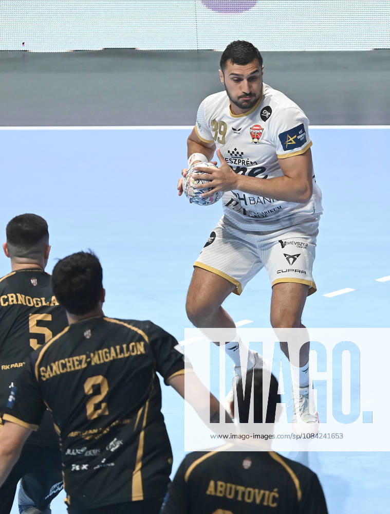 PARTIZAN vs VESZPREM ELDERAA Yehia Mohammed Yehia, handball player of Veszprem, during the EHF Champions League against Partizan Belgrade, at Aleksandar Nikolic Hall. Belgrade, 07.10.2026. photo: Nebojsa Parausic MN Press HANDBALL, EHF CHAMPIONS LEAGUE, VESZPREM, PARTIZAN Belgrade Aleksandar Nikolic Hall Serbia