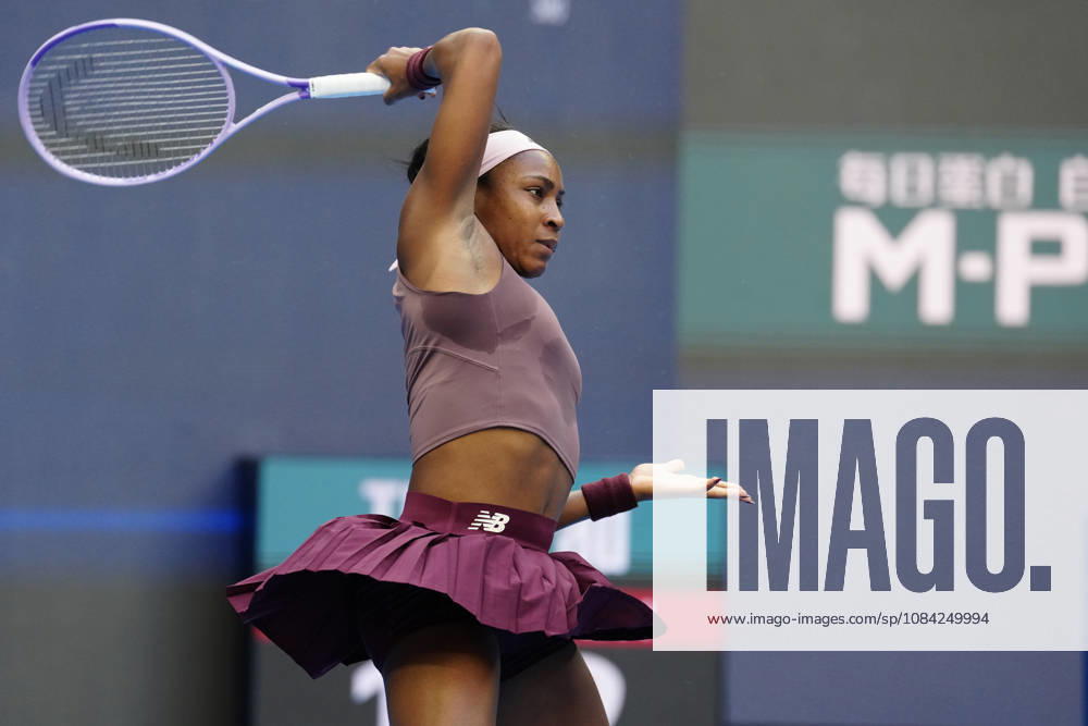 2026 China Open Women s Singles Round of 16 match in Beijing - 07 Oct. Coco Gauff of the United States in action against Elise Mertens of Belgium during Women s Singles Round of 16 match on day eight of China Open at the National Tennis Center. Elise Mertens won 3-6, 3-6 Bejing China