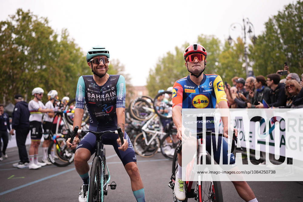 Last race for Italy s Jacopo Mosca of Lidl-Trek and Italy s Damiano Caruso of Bahrain Victorious during the 110th edition of the Gran Piemonte 2026 a 185 km one day race from Asti to Bra on October 08, 2026, Italy.