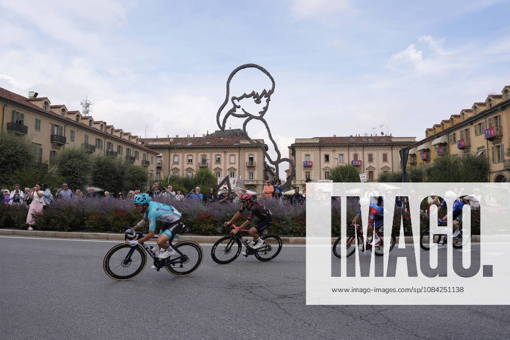 The pack rides during the 110th edition of the Gran Piemonte 2026 a 185 km one day race from Asti to Bra on October 08, 2026, Italy.