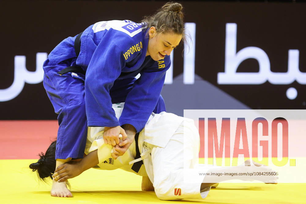 AZERBAIJAN, BAKU - OCTOBER 8, 2026: Nauana Silva of Brazil (bottom) and Giovanna Scoccimarro of Germany compete in their -70 kg bout as part of the 2026 World Judo Championships at the National Gymnastics Arena 2026 World Judo Championships In Baku - ZUMAt113 20261008_zaa_t113_453