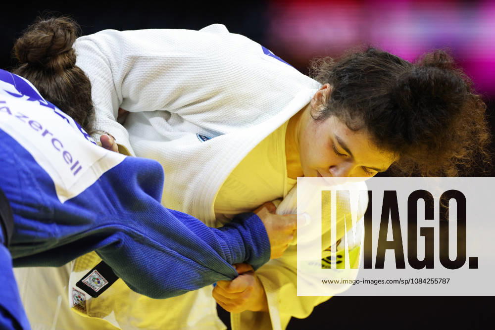 AZERBAIJAN, BAKU - OCTOBER 8, 2026: Madina Taimazova (R) of Russia and Aleksandra Andric of Serbia compete in their -70 kg bout as part of the 2026 World Judo Championships at the National Gymnastics Arena 2026 World Judo Championships In Baku - ZUMAt113 20261008_zaa_t113_457
