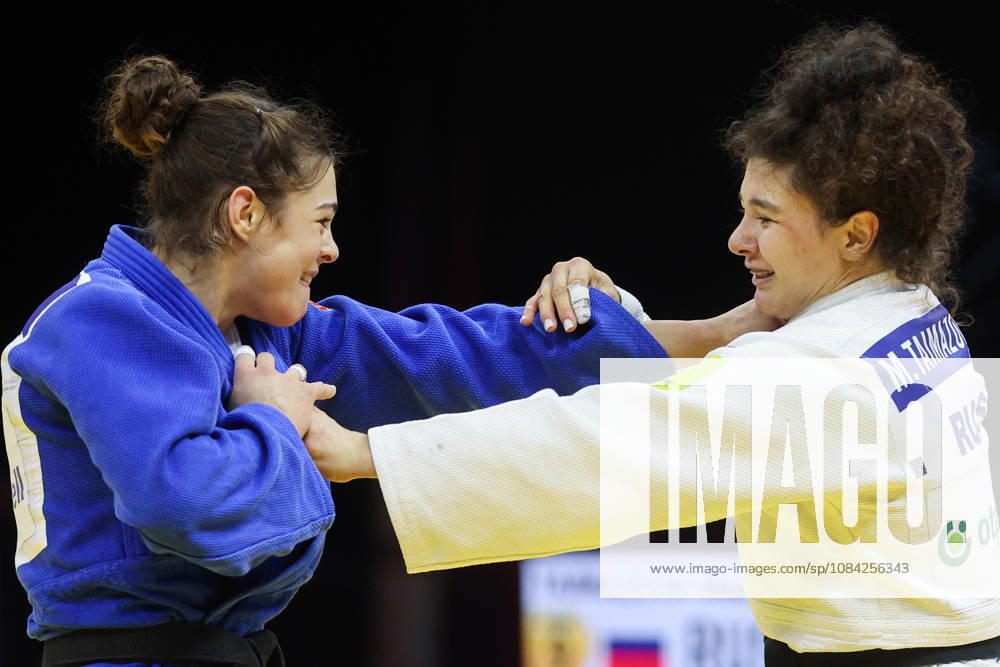 AZERBAIJAN, BAKU - OCTOBER 8, 2026: Madina Taimazova (R) of Russia and Aleksandra Andric of Serbia compete in their -70 kg bout as part of the 2026 World Judo Championships at the National Gymnastics Arena 2026 World Judo Championships In Baku - ZUMAt113 20261008_zaa_t113_500