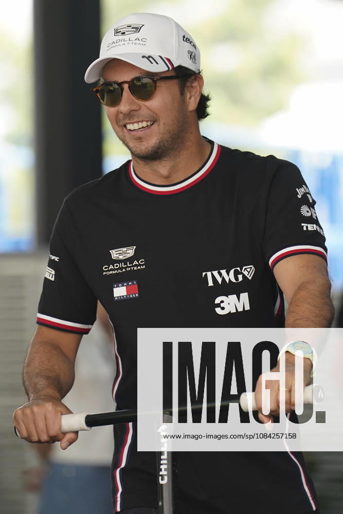 FORMULA 1 SINGAPORE AIRLINES SINGAPORE GRAND PRIX 2026 Sergio Perez (MEX) 11 Cadillac F1 Team giving an interview during the Formula 1 Singapore Airlines Singapore Grand Prix 2026, Round 17 of the 2026 Formula 1 World Championship, WM, Weltmeisterschaft from 9th - 11th October 2026 at the Marina Bay Street Circuit, Singapore. Credit: Robbie Hoad Every Second Media Editorial use only. All images are copyright Every Second Media Limited. No images may be reproduced without prior permission.