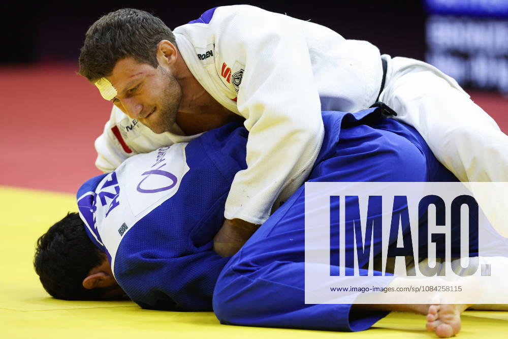 AZERBAIJAN, BAKU - OCTOBER 8, 2026: Murad Fatiyev (bottom) of Azerbaijan and Nemanja Majdov of Serbia compete in their -90 kg bout as part of the 2026 World Judo Championships at the National Gymnastics Arena 2026 World Judo Championships In Baku - ZUMAt113 20261008_zaa_t113_619
