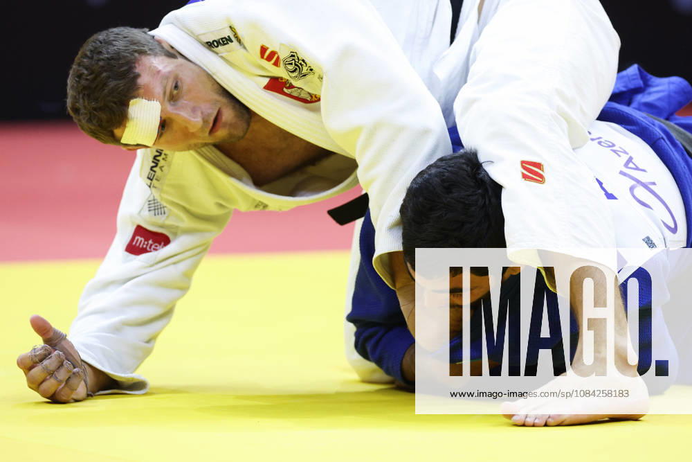 AZERBAIJAN, BAKU - OCTOBER 8, 2026: Murad Fatiyev (bottom) of Azerbaijan and Nemanja Majdov of Serbia compete in their -90 kg bout as part of the 2026 World Judo Championships at the National Gymnastics Arena 2026 World Judo Championships In Baku - ZUMAt113 20261008_zaa_t113_621
