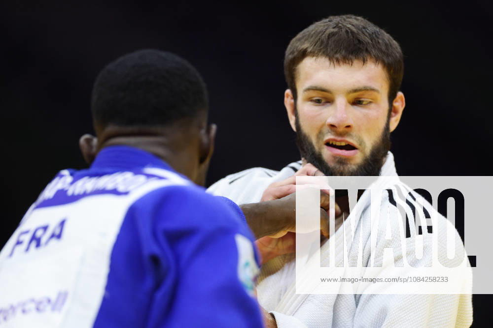 AZERBAIJAN, BAKU - OCTOBER 8, 2026: Maxime-Gael Ngayap Hambou (L) of France and Boris Rutovic of Serbia compete in their -90 kg bout as part of the 2026 World Judo Championships at the National Gymnastics Arena 2026 World Judo Championships In Baku - ZUMAt113 20261008_zaa_t113_634
