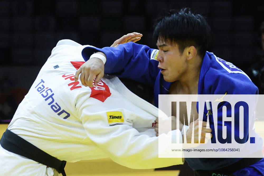 AZERBAIJAN, BAKU - OCTOBER 8, 2026: Sanshiro Murao (L) of Japan and Goki Tajima of Japan compete in their -90 kg bout as part of the 2026 World Judo Championships at the National Gymnastics Arena 2026 World Judo Championships In Baku - ZUMAt113 20261008_zaa_t113_641