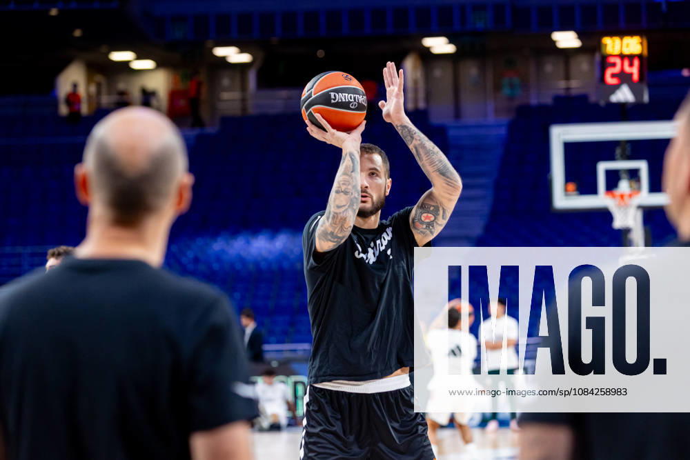 ESP: Euroleague Real Madrid v Partizan Belgrade Joffrey Lauvergne of Partizan warms up during the Euroleague match between Real Madrid and Partizan Mozzart Bet Belgrade played at Movistar Arena Stadium on October 8 2026 in Madrid Spain Madrid Spain Basketball