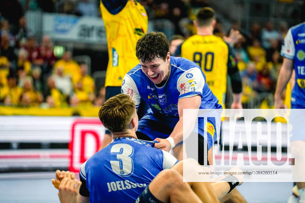 Handball Opel HBL, Rhein-Neckar Loewen - ThSV Eisenach v.l. Oskar Joelsson (ThSV Eisenach), Tillmann Leu (ThSV Eisenach)