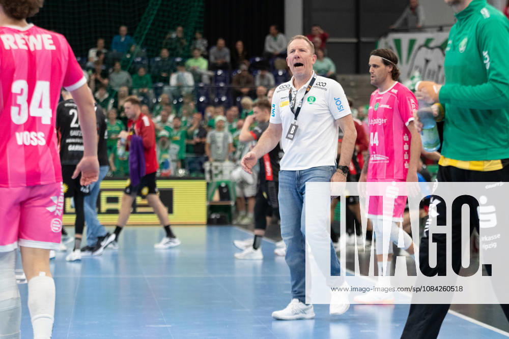 Handball, HBL2: SC DHfK Leipzig - TuS N-Lübbecke; 08.10.2026 Cheftrainer Frank Carstens (SC DHfK Leipzig). Handball, 2. Bundesliga, Saison 2026 2027, 7. Spieltag: SC DHfK Leipzig vs. TuS N-Lübbecke am 08.10.2026 in der Quarterback Immobilien Arena Leipzig.