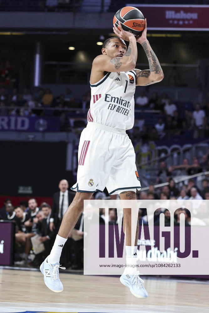 Nick Smith Jr. of Real Madrid in action during the Euroleague Basketball Regular Season Round 4 game between Real Madrid v Partizan Mozzart Bet Belgrade at Movistar Arena on October 08, 2026 in Madrid, Spain. Real Madrid V Partizan Mozzart Bet Belgrade - Euroleague 2025 2026 - ZUMAa181 20261008_zaa_a181_225